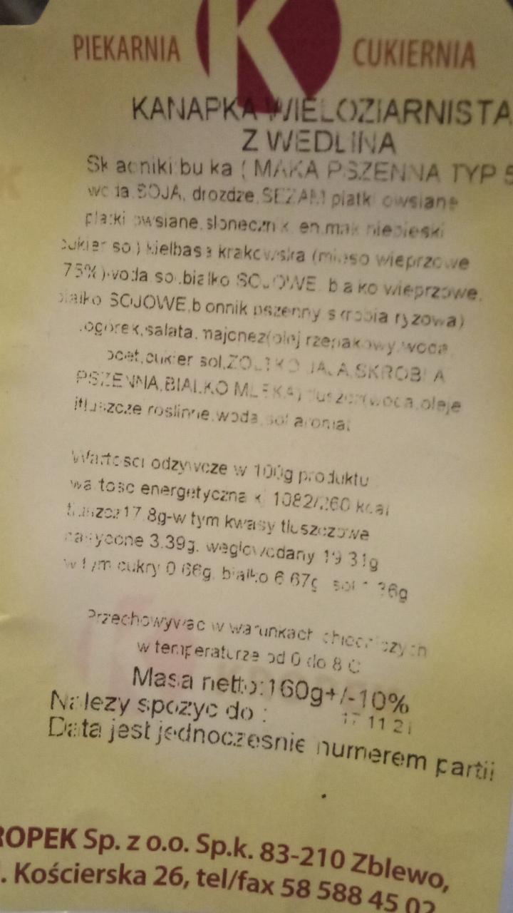 Zdjęcia - Kanapka wieloziarnista z wedliną AL Piekarnia-Cukiernia