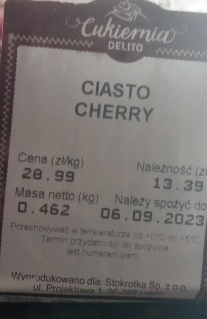 Zdjęcia - Ciasto cherry Delito