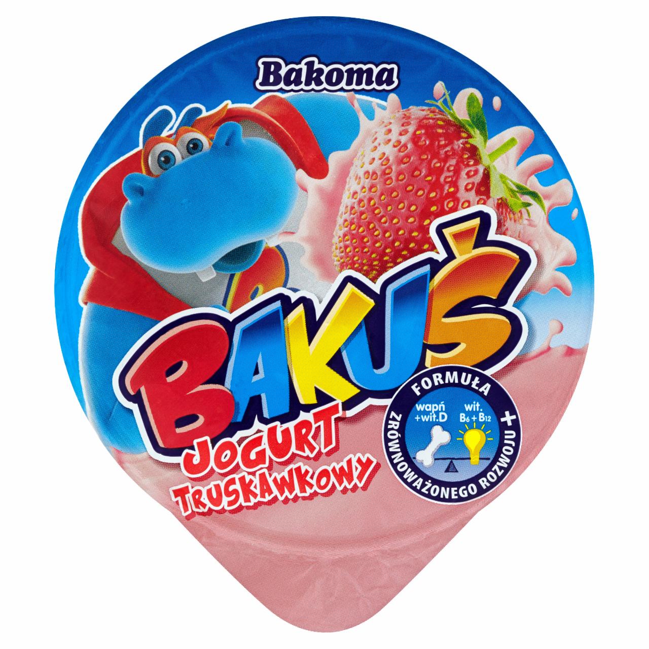 Zdjęcia - Bakoma Bakuś Jogurt truskawkowy 100 g