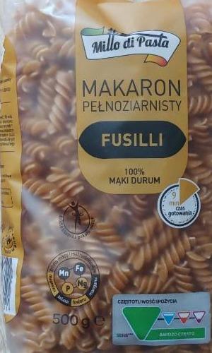 Zdjęcia - Makaron pełnoziarnisty fusilli Millo di pasta