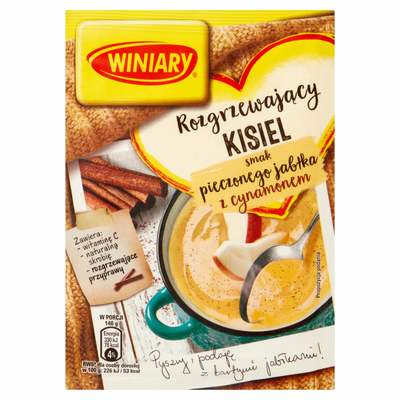 Zdjęcia - Winiary Rozgrzewający kisiel smak pieczonego jabłka z cynamonem 36 g