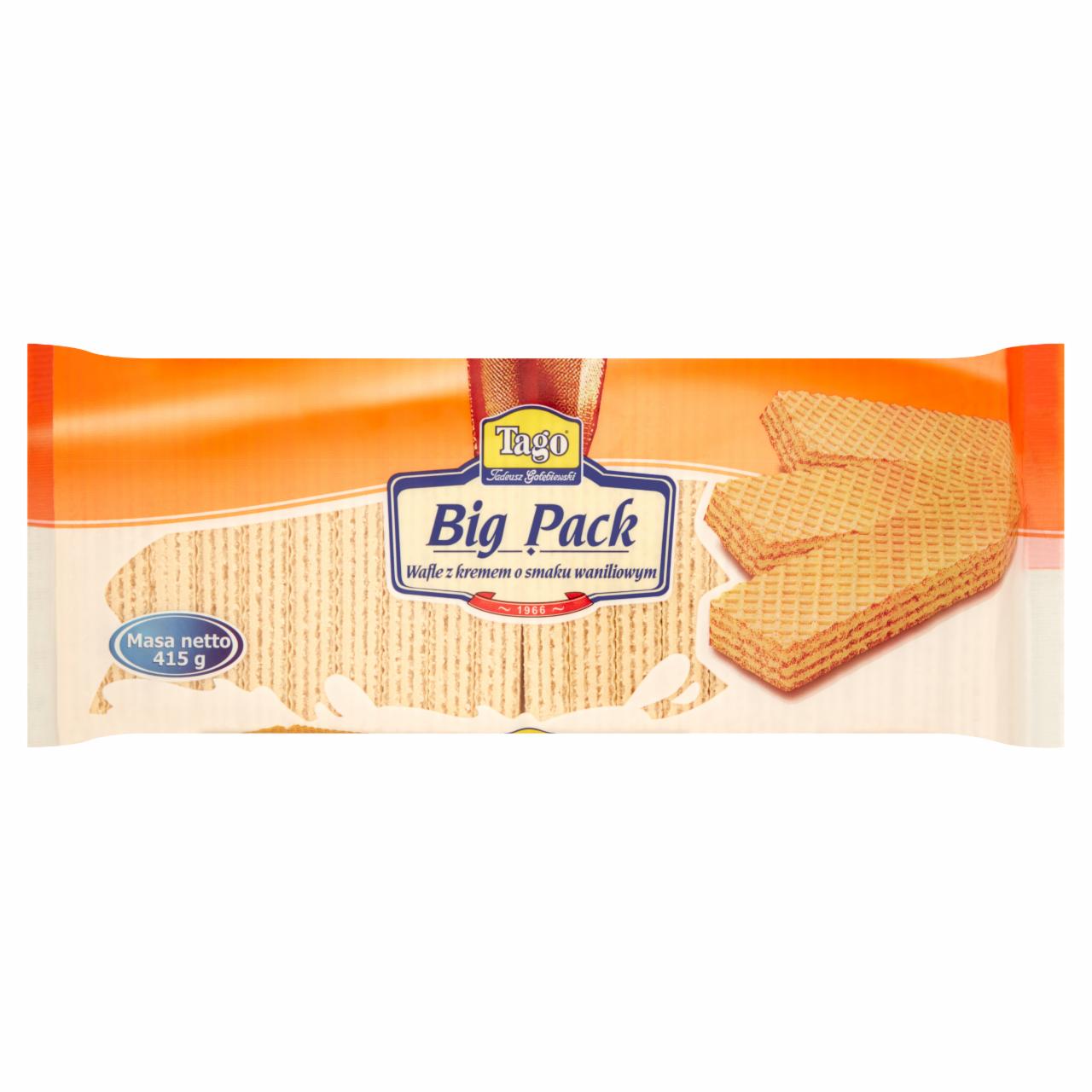 Zdjęcia - Tago Big Pack Wafle z kremem o smaku waniliowym 415 g