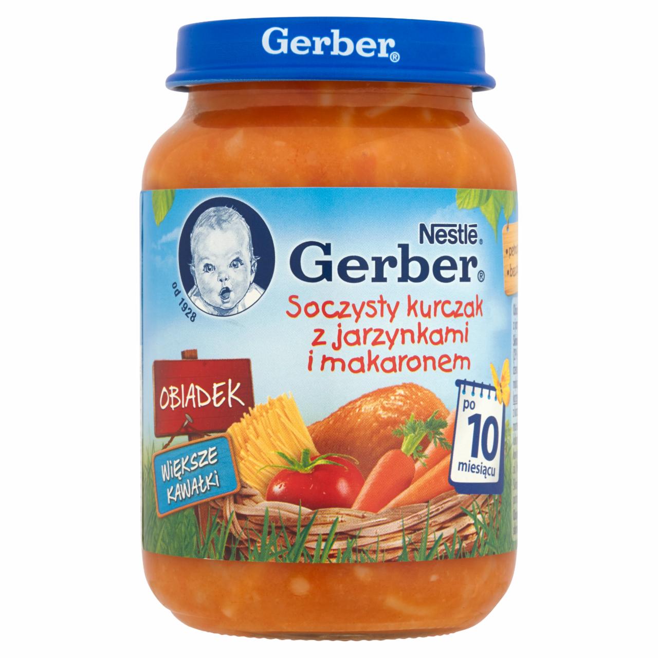 Zdjęcia - Gerber Obiadek Soczysty kurczak z jarzynkami i makaronem po 10 miesiącu 190 g