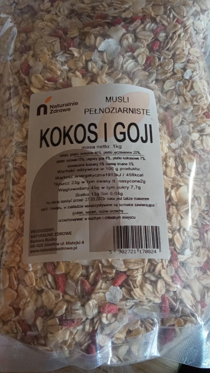 Zdjęcia - musli pełnoziarniste kokos i goji naturalne zdrowie