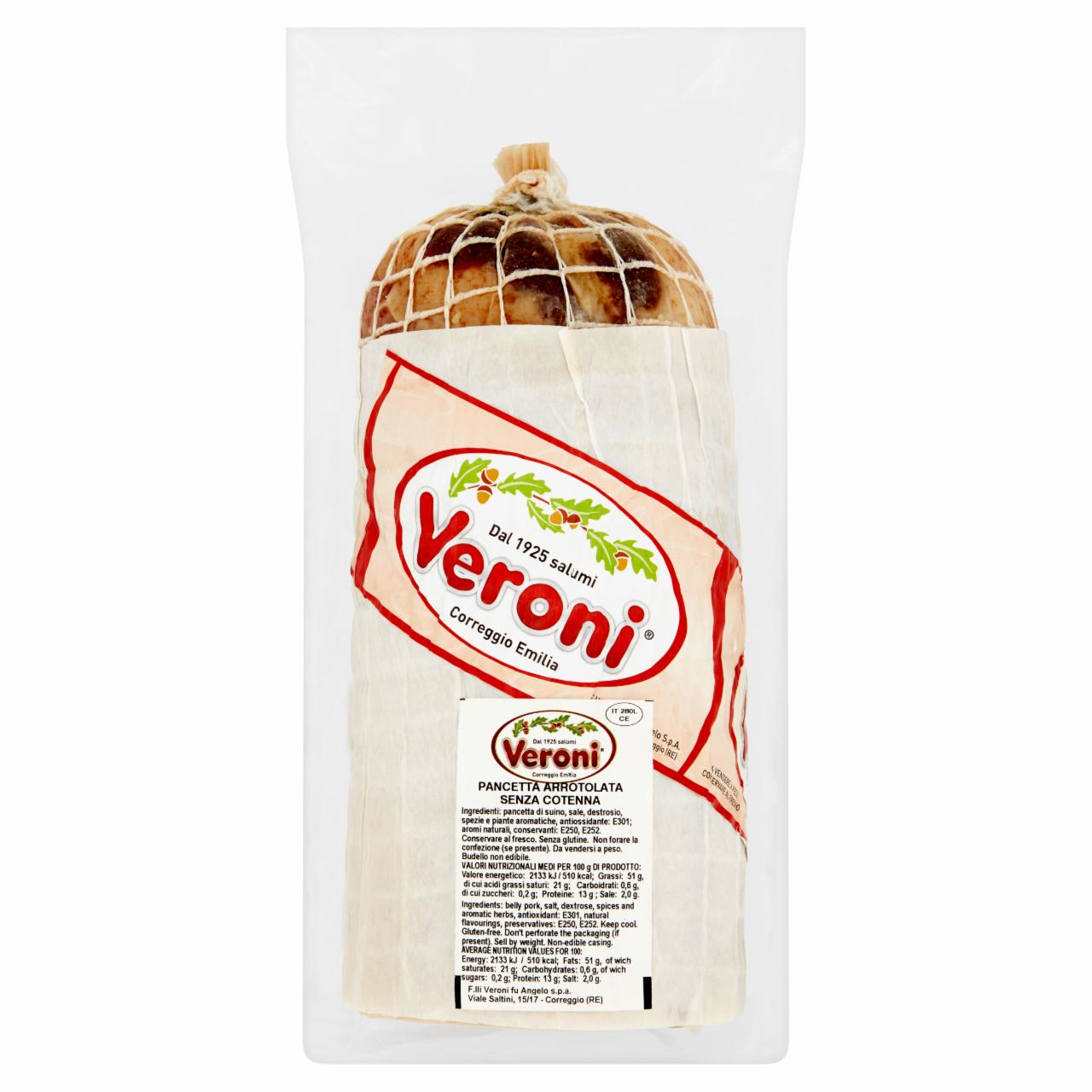 Zdjęcia - Veroni Pancetta Arrotolata Zwijany boczek wieprzowy