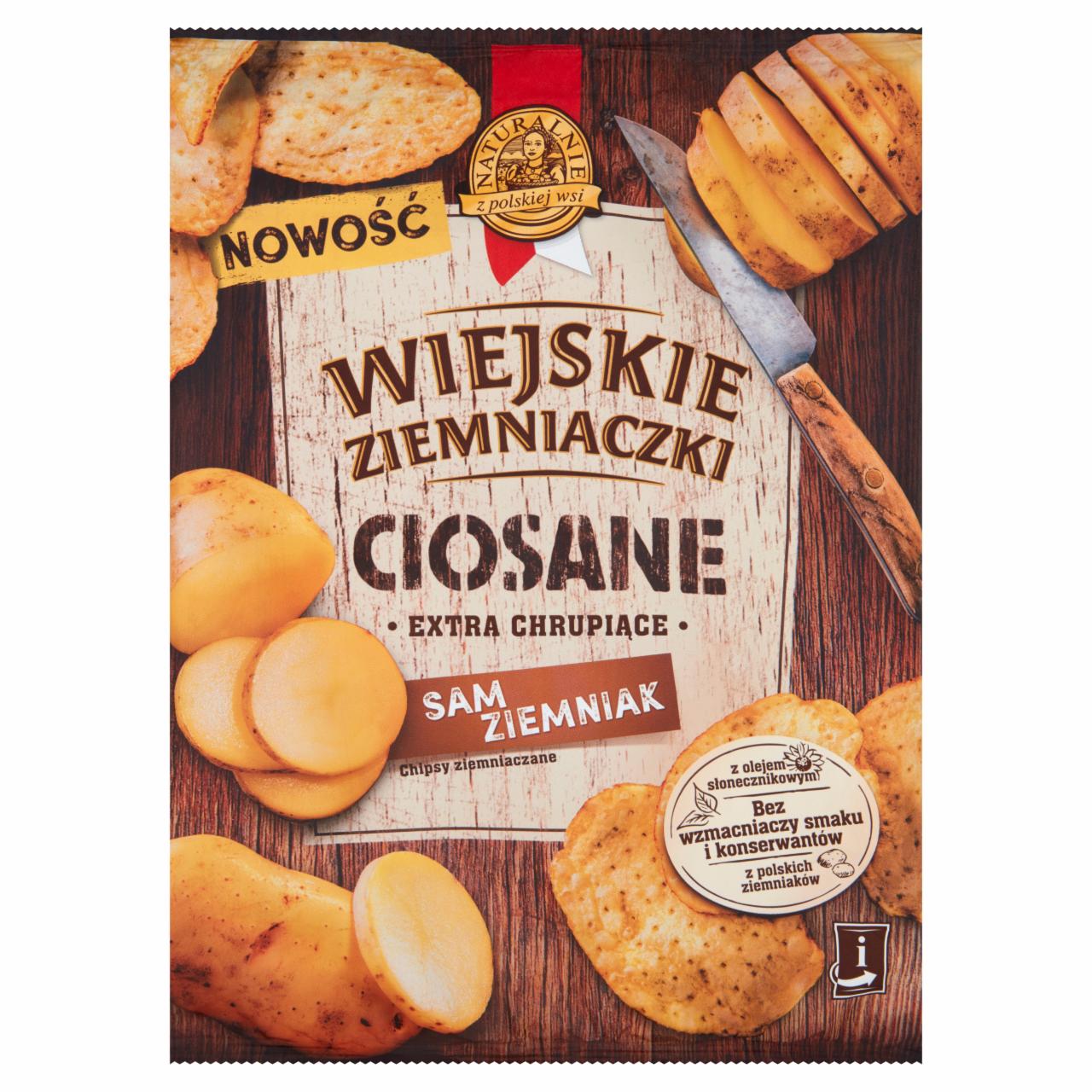 Zdjęcia - Wiejskie Ziemniaczki Ciosane Chipsy ziemniaczane grubo krojone solone 110 g