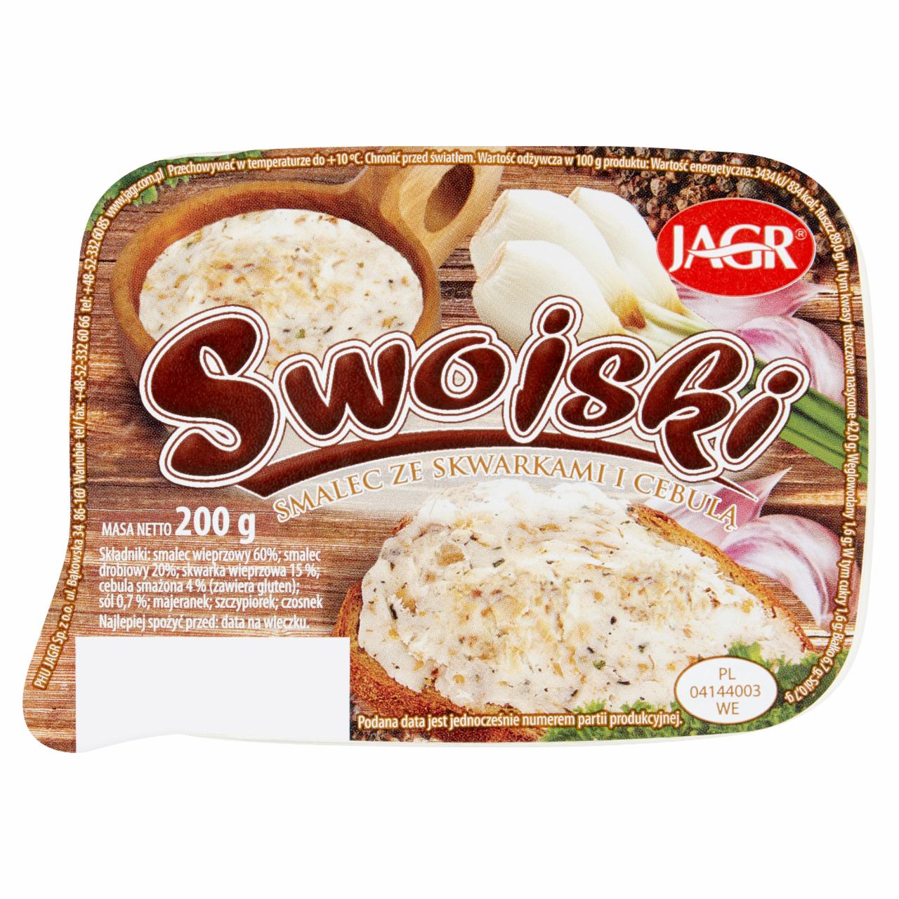 Zdjęcia - Jagr Swojski smalec ze skwarkami i cebulą 200 g