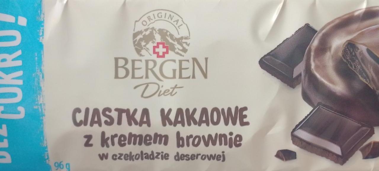 Zdjęcia - Ciastka kakaowe z kremem Brownie w czekoladzie deserowej bez cukru