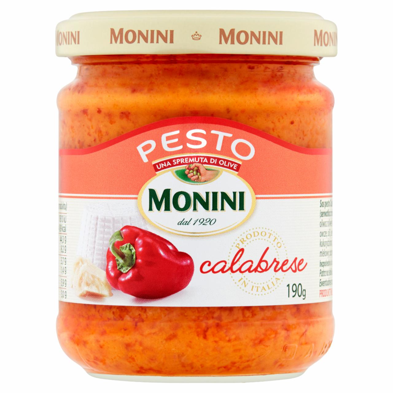 Zdjęcia - Monini Sos pesto Calabrese z papryką i ricottą 190 g