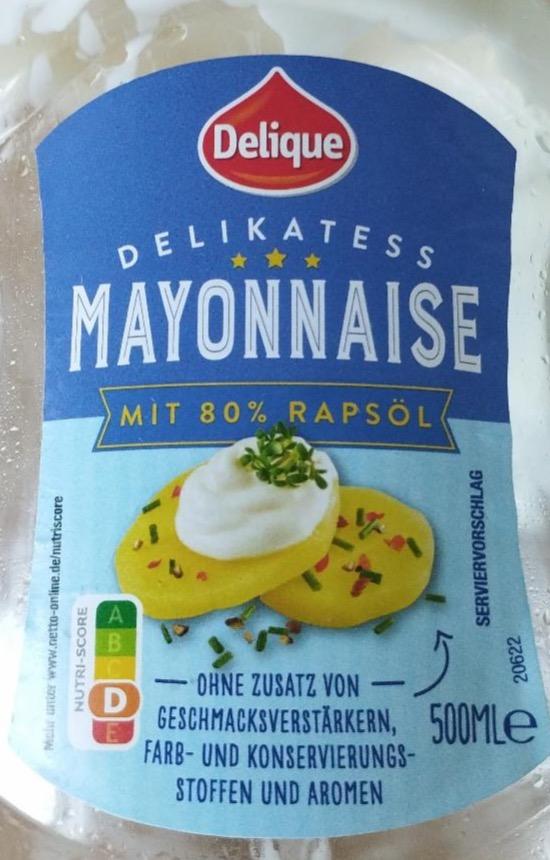 Zdjęcia - Delikatess Mayonnaise mit 80% rapsöl Delique