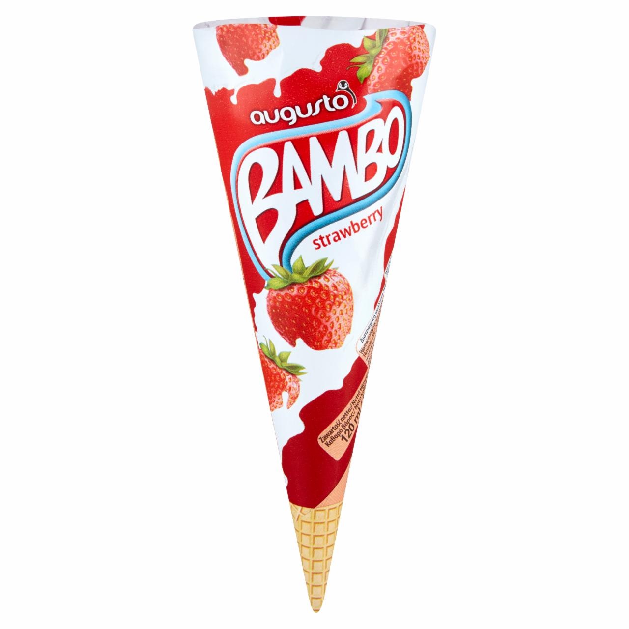 Zdjęcia - Augusto Bambo Lody o smaku truskawkowym w rożku waflowym 120 ml