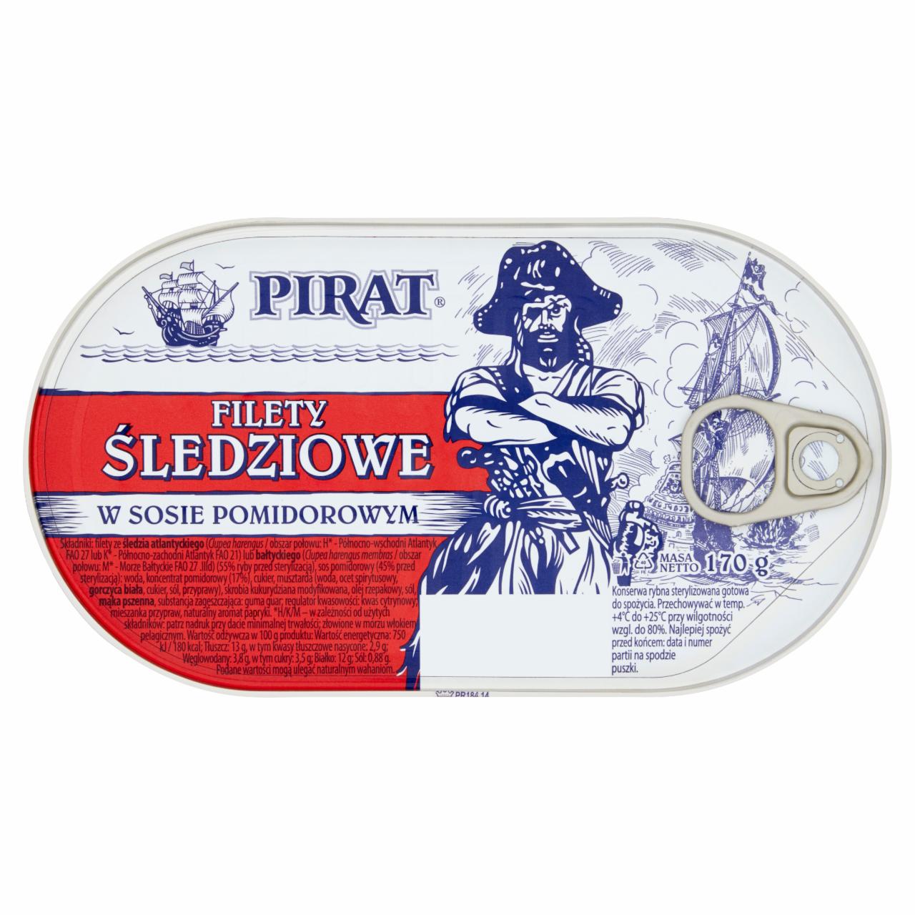 Zdjęcia - Pirat Filety śledziowe w sosie pomidorowym 170 g