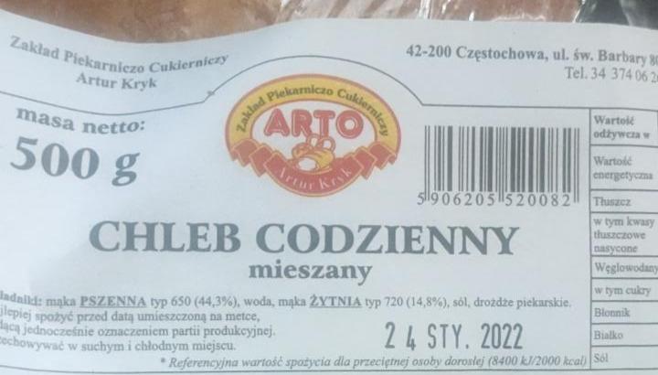 Zdjęcia - Chleb codzienny mieszany Arto