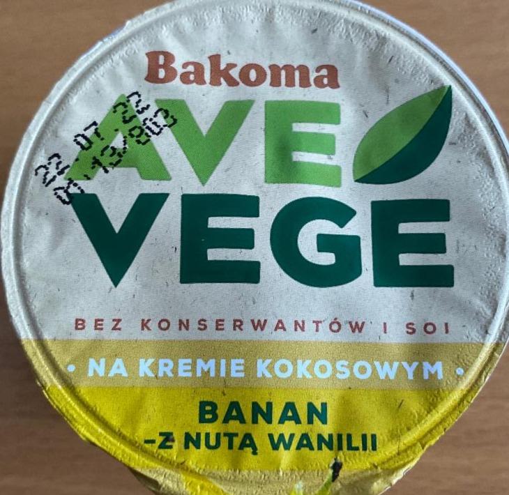 Zdjęcia - Bakoma Ave Vege Roślinny produkt kokosowy banan-z nutą wanilii 150 g