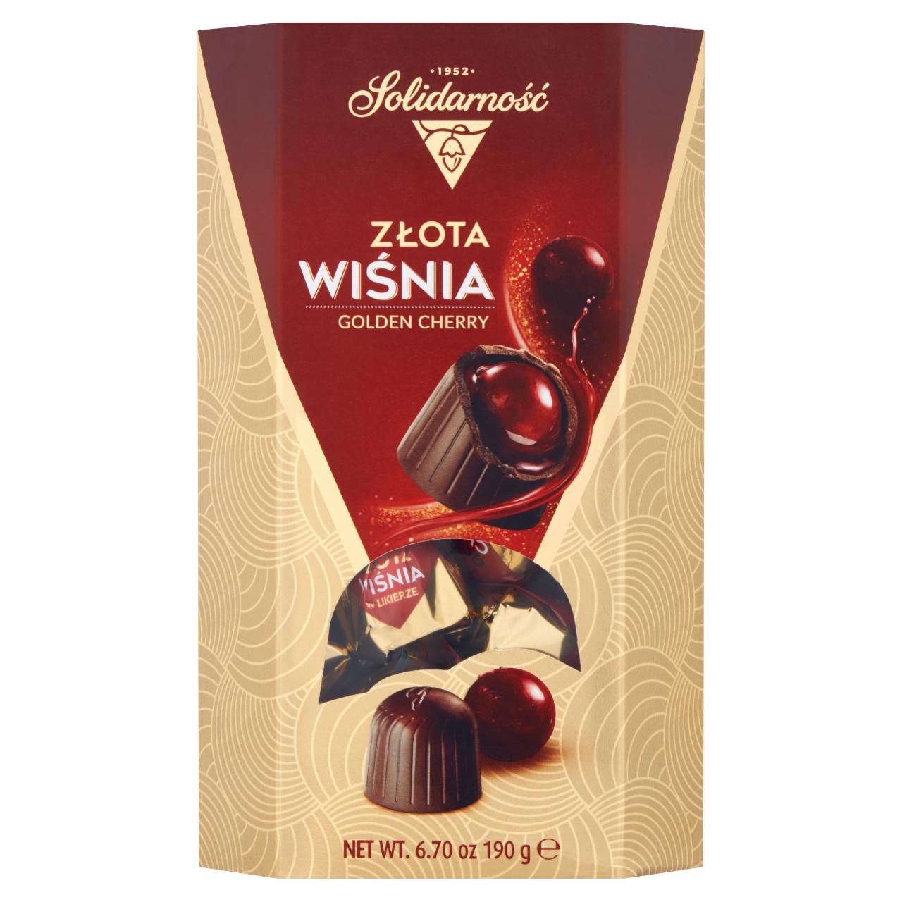 Zdjęcia - Solidarność Złota Wiśnia w likierze Czekoladki 190 g