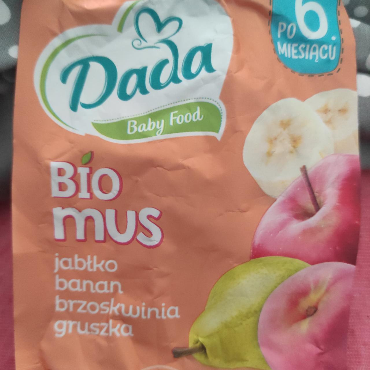 Zdjęcia - Bio mus jabłko, banan, brzoskwinia, gruszka Dada