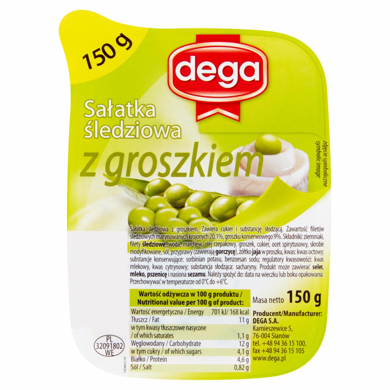 Zdjęcia - Dega Sałatka śledziowa z groszkiem 150 g