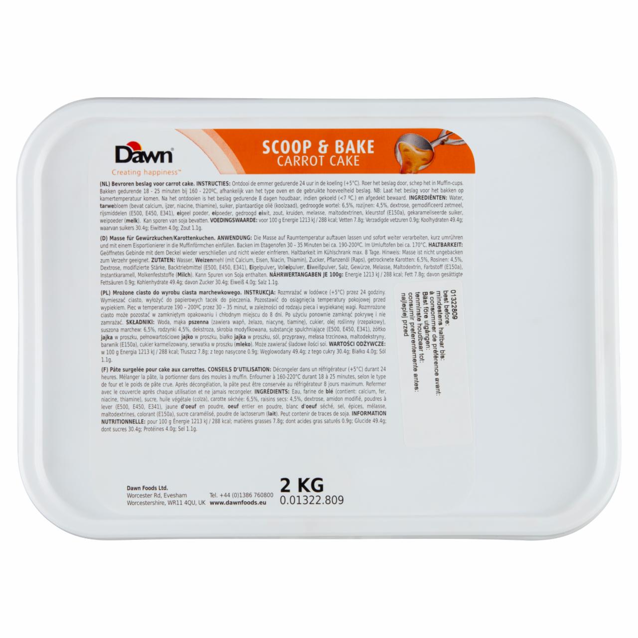 Zdjęcia - Dawn Scoop & Bake Carrot Cake Mrożone ciasto 2 kg