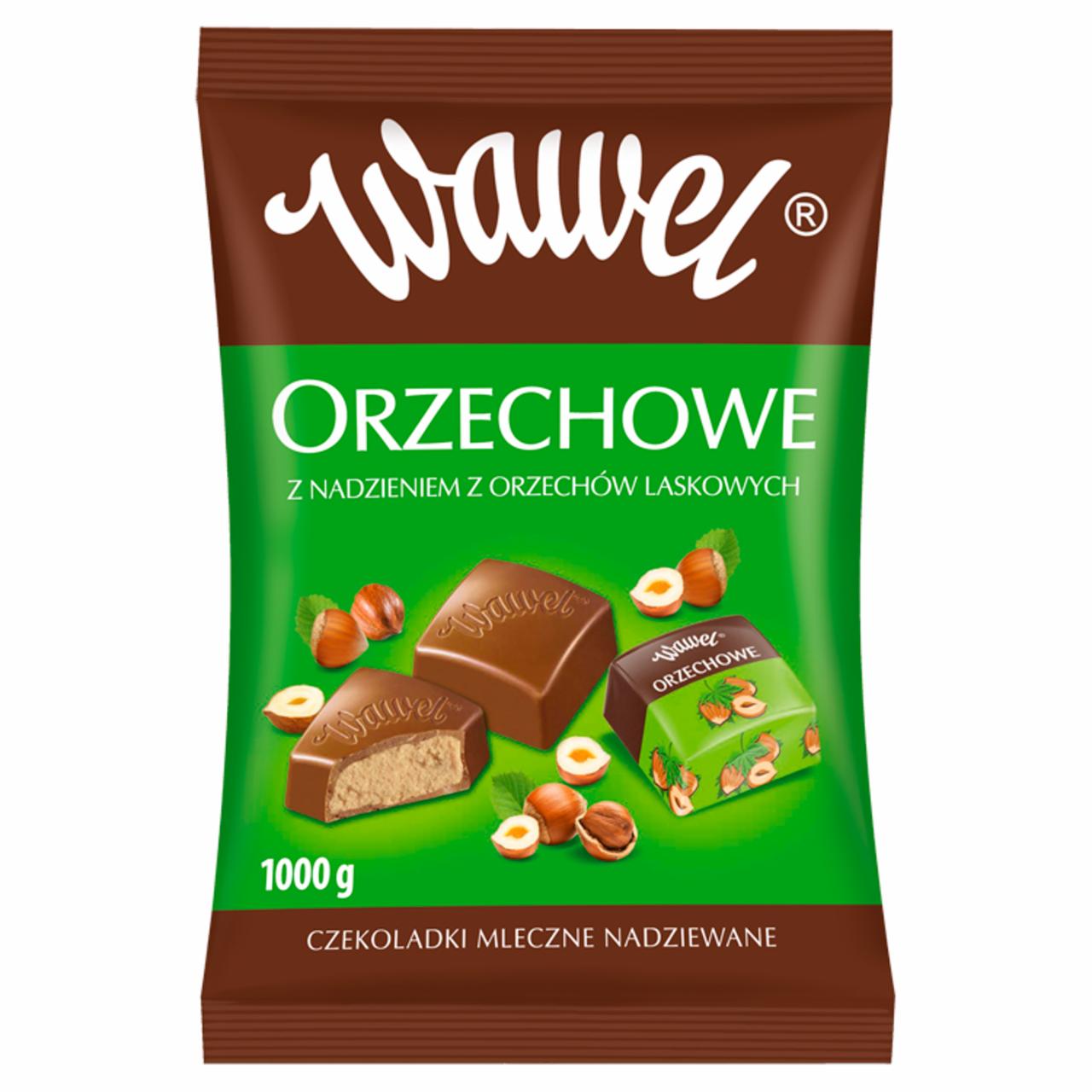 Zdjęcia - Wawel Orzechowe z nadzieniem z orzechów laskowych Czekoladki mleczne nadziewane 1000 g