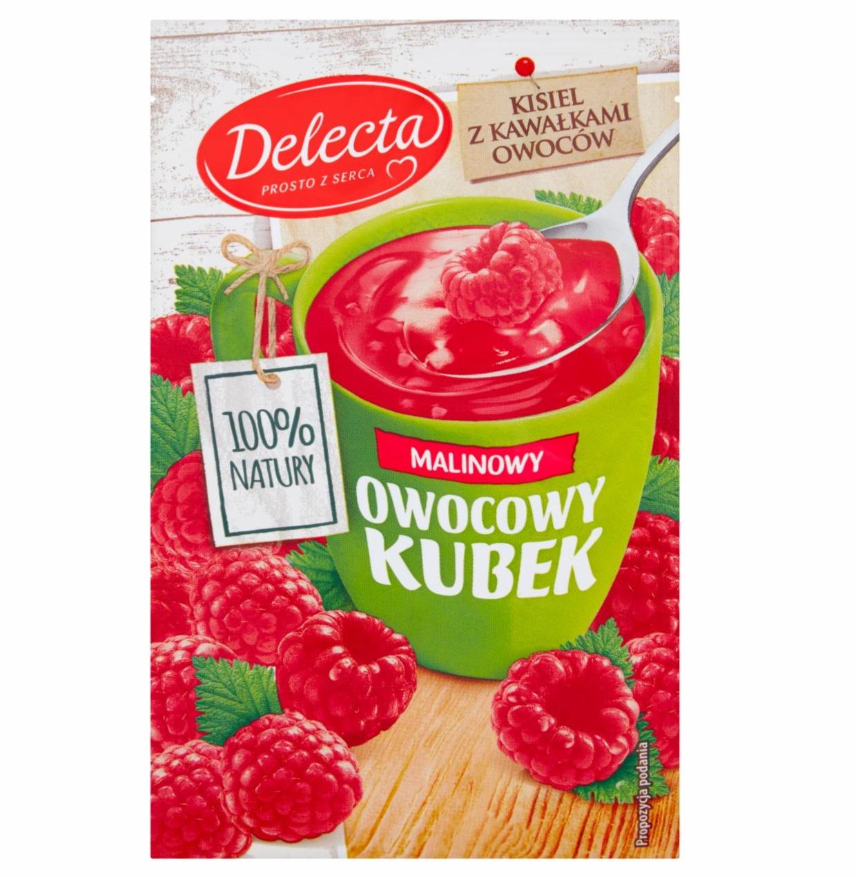 Zdjęcia - Owocowy kubek Kisiel o smaku malinowym Delecta