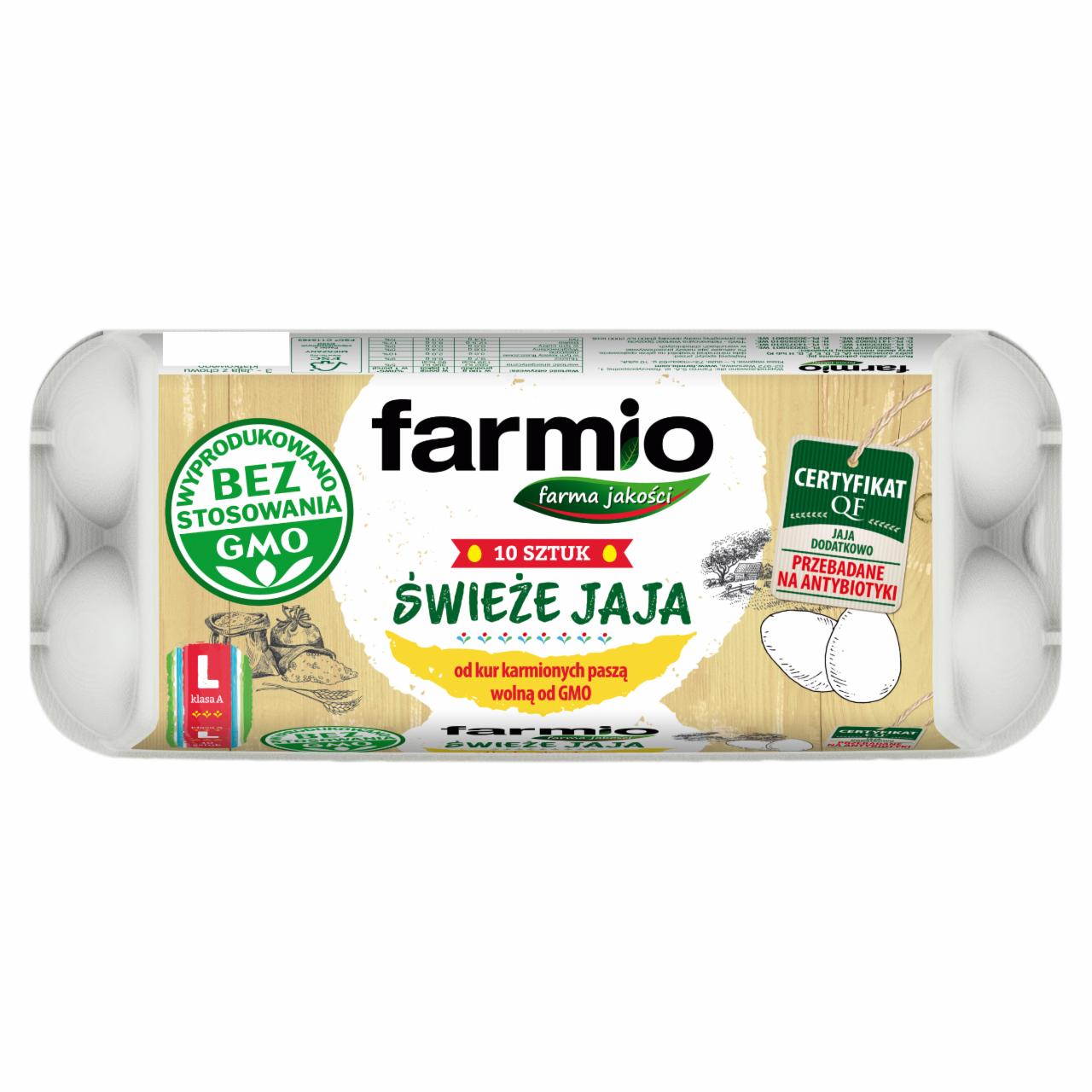 Zdjęcia - Farmio Świeże jaja od kur karmionych paszą wolną od GMO L 10 sztuk