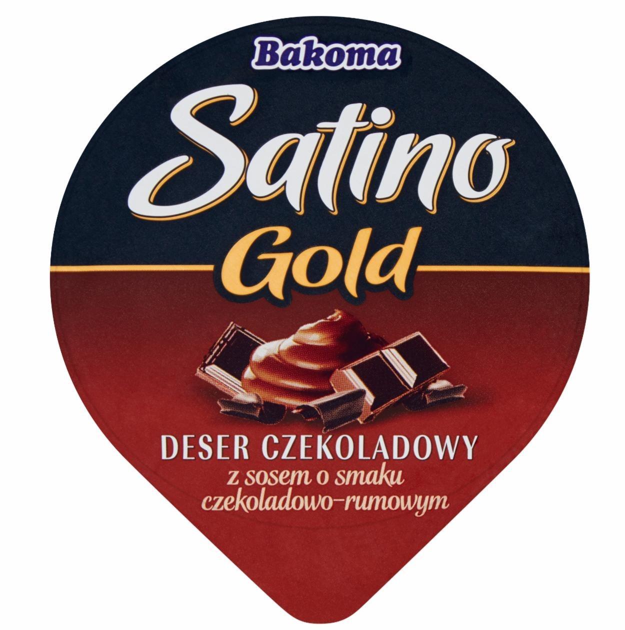 Zdjęcia - Bakoma Satino Gold Deser czekoladowy z sosem o smaku czekoladowo-rumowym 135 g