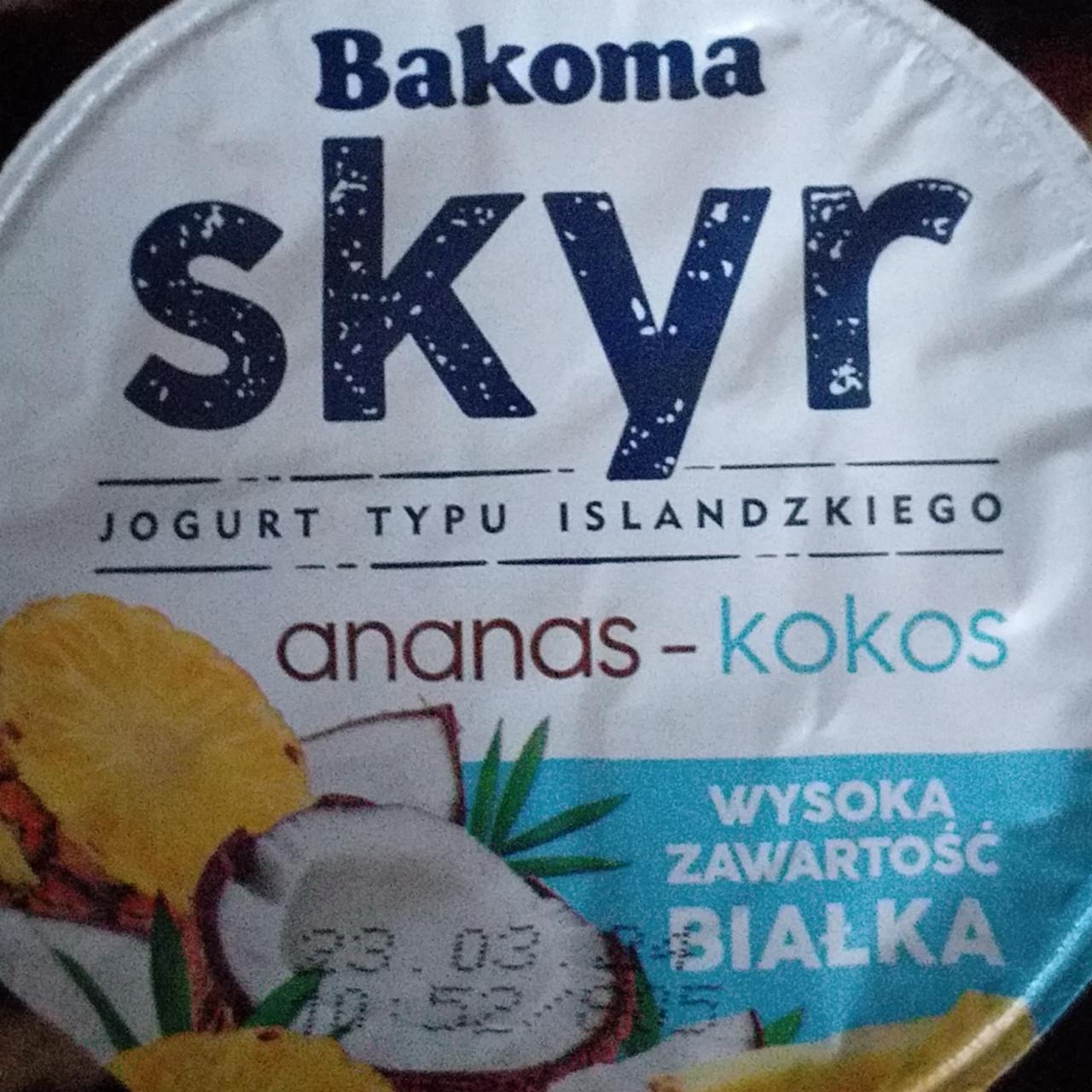 Zdjęcia - Skyr ananas kokos Bakoma