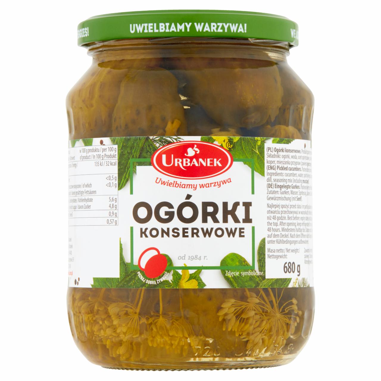 Zdjęcia - Urbanek Ogórki konserwowe 680 g