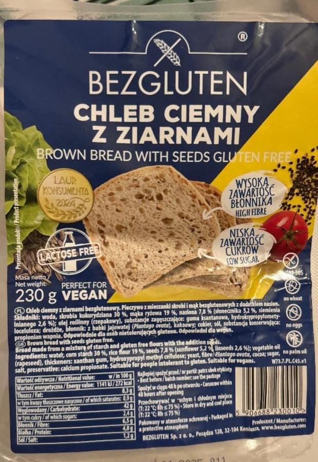 Zdjęcia - Chleb bezglutenowy ciemny z ziarnami Bezgluten