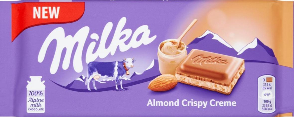 Zdjęcia - Milka Czekolada mleczna z chrupiącym nadzieniem migdałowym 90 g