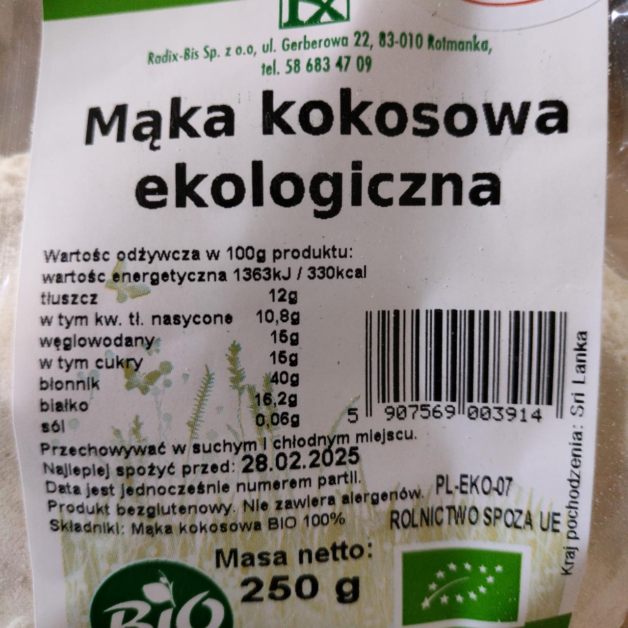 Zdjęcia - Mąka kokosowa ekologiczna Radix bis