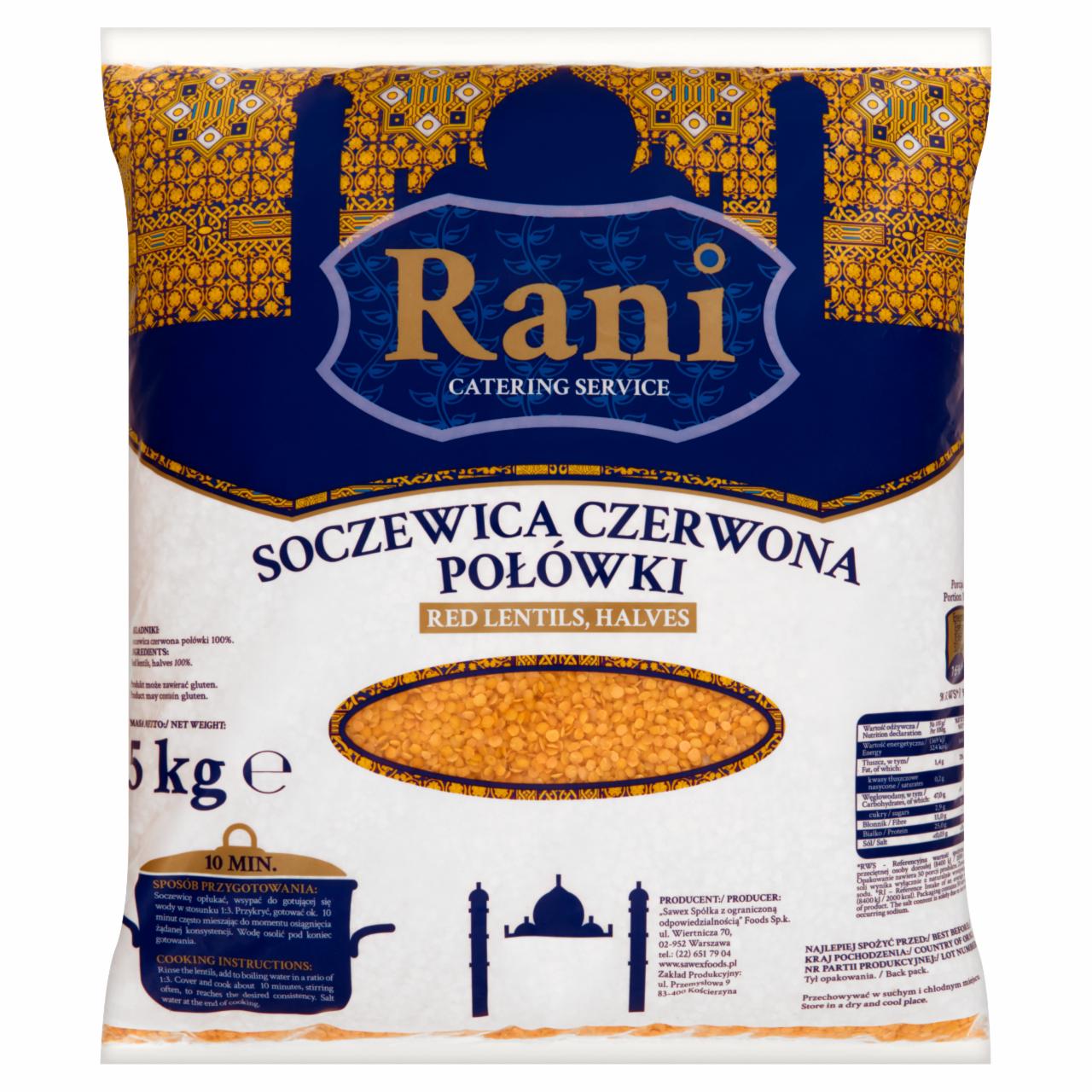 Zdjęcia - Rani Soczewica połówki czerwona 5 kg