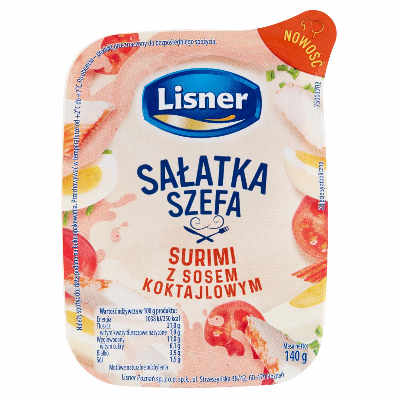 Zdjęcia - Lisner Sałatka szefa surimi z sosem koktajlowym 140 g