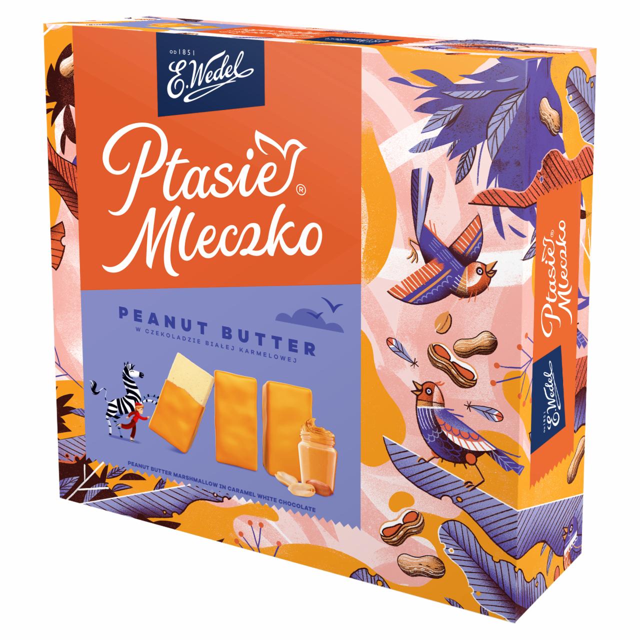 Zdjęcia - E. Wedel Ptasie mleczko Peanut Butter w czekoladzie białej karmelowej 340 g