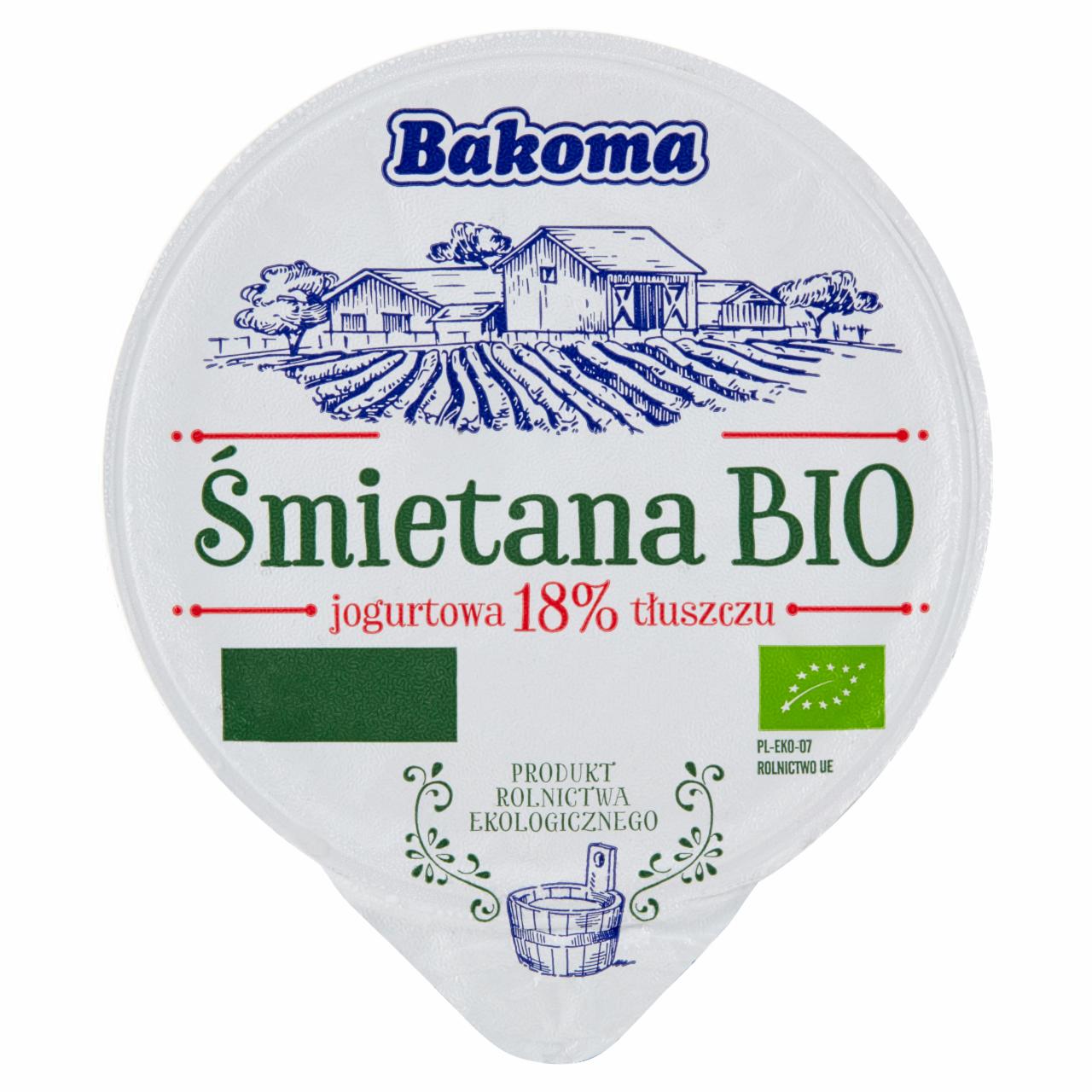 Zdjęcia - Bakoma Śmietana Bio jogurtowa 18% 180 g