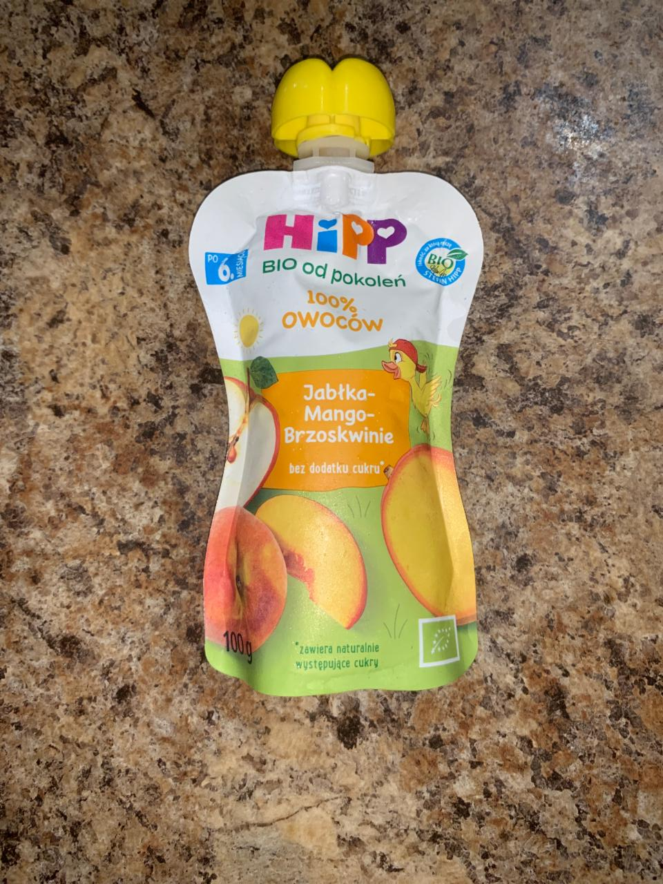 Zdjęcia - HiPP BIO Mus owocowy jabłka mango brzoskwinie po 6. miesiącu 100 g