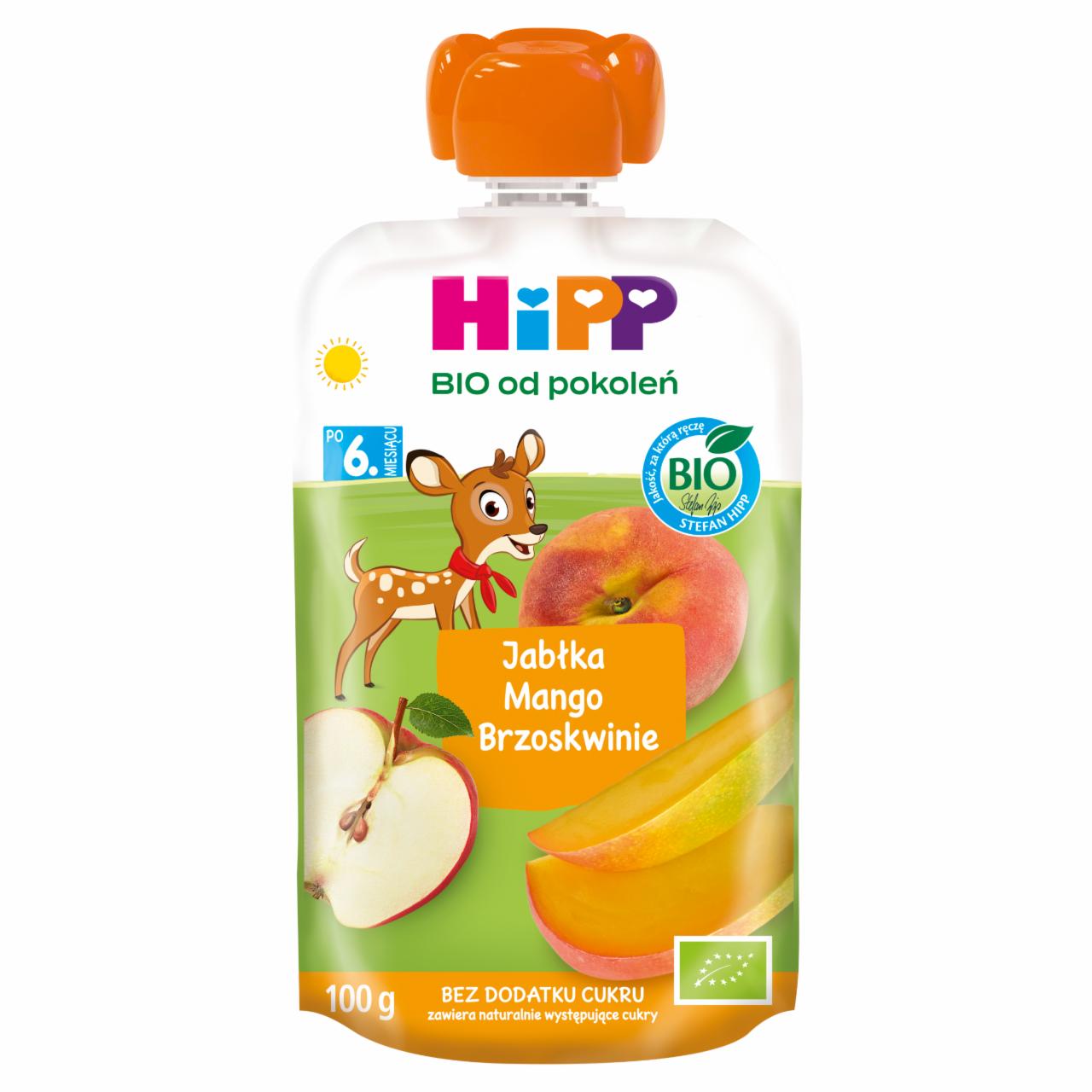 Zdjęcia - HiPP BIO Mus owocowy jabłka mango brzoskwinie po 6. miesiącu 100 g