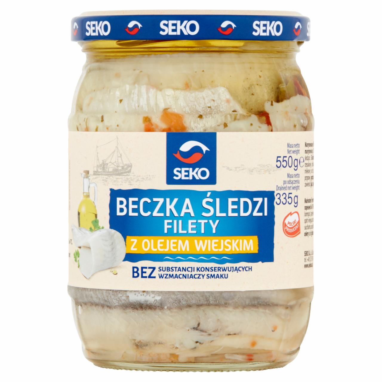 Zdjęcia - Seko Beczka śledzi Filety z olejem wiejskim 550 g