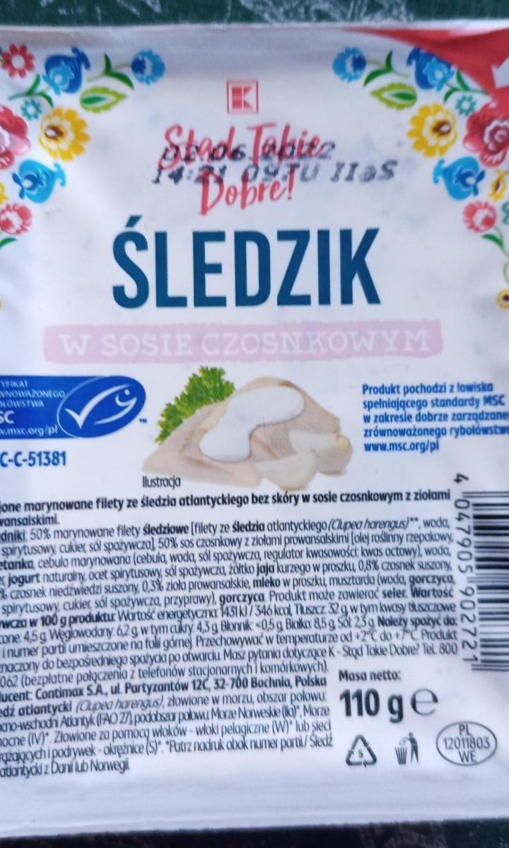 Zdjęcia - Śledzik w sosie czosnkowym K-Stąd Takie Dobre