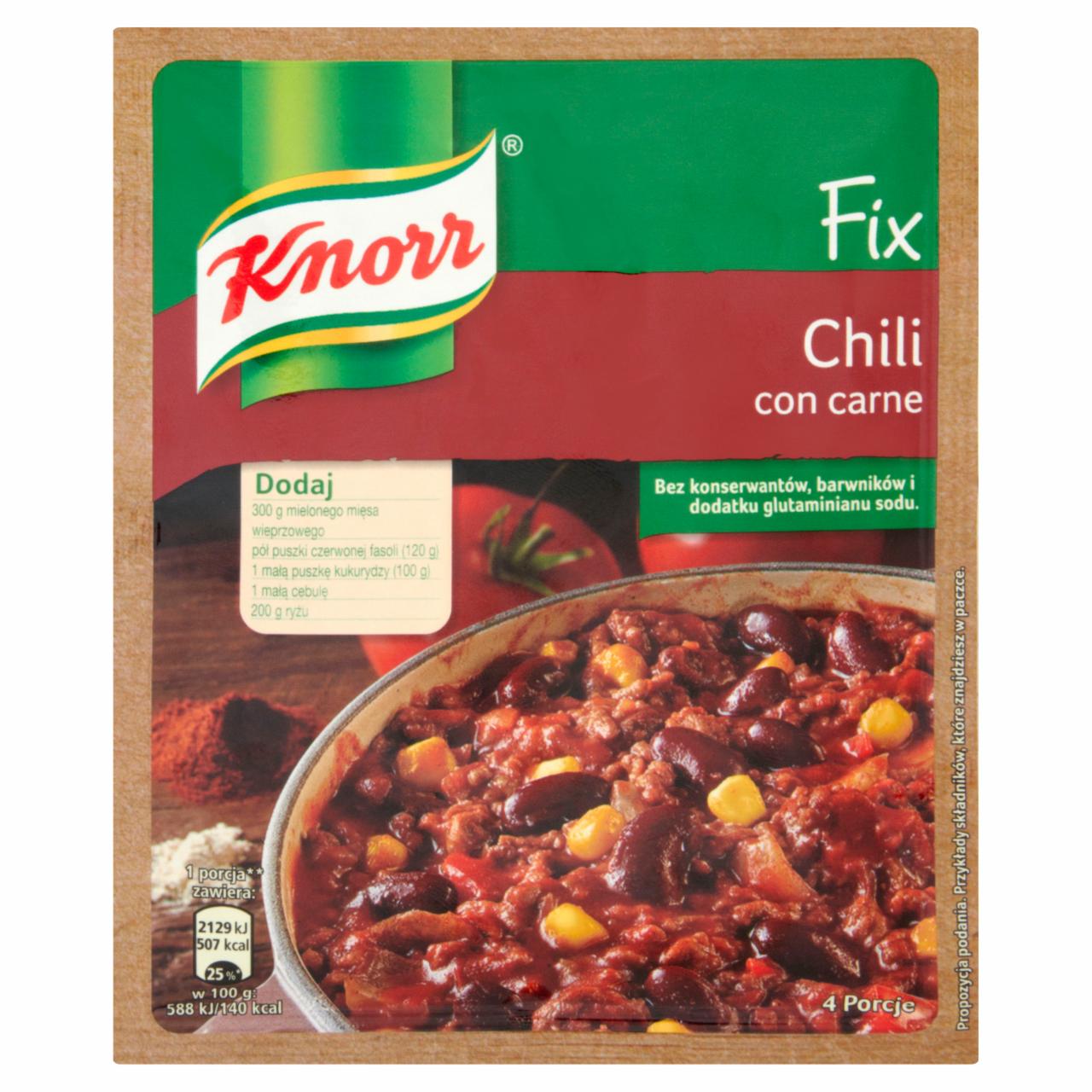 Zdjęcia - Knorr Fix chili con carne 37 g