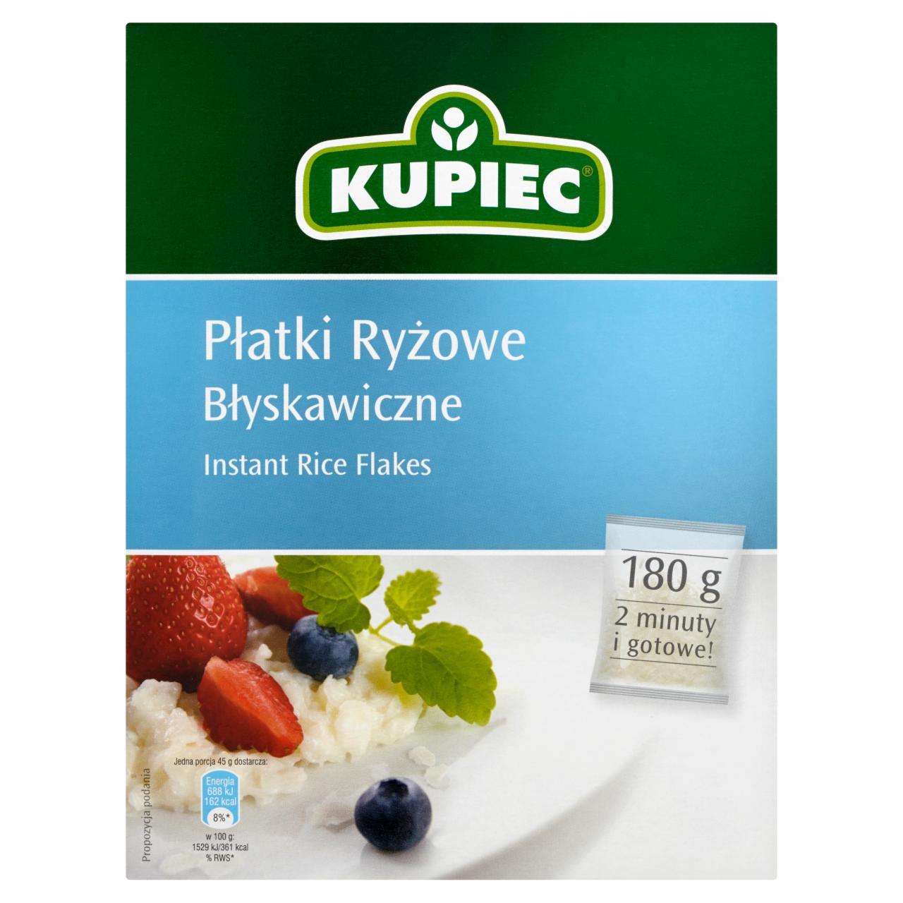 Zdjęcia - Kupiec Płatki ryżowe błyskawiczne 180 g