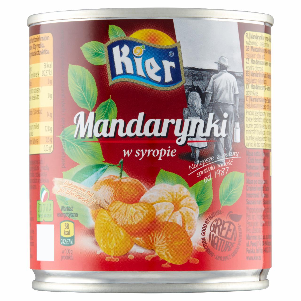 Zdjęcia - Kier Mandarynki w syropie 312 g