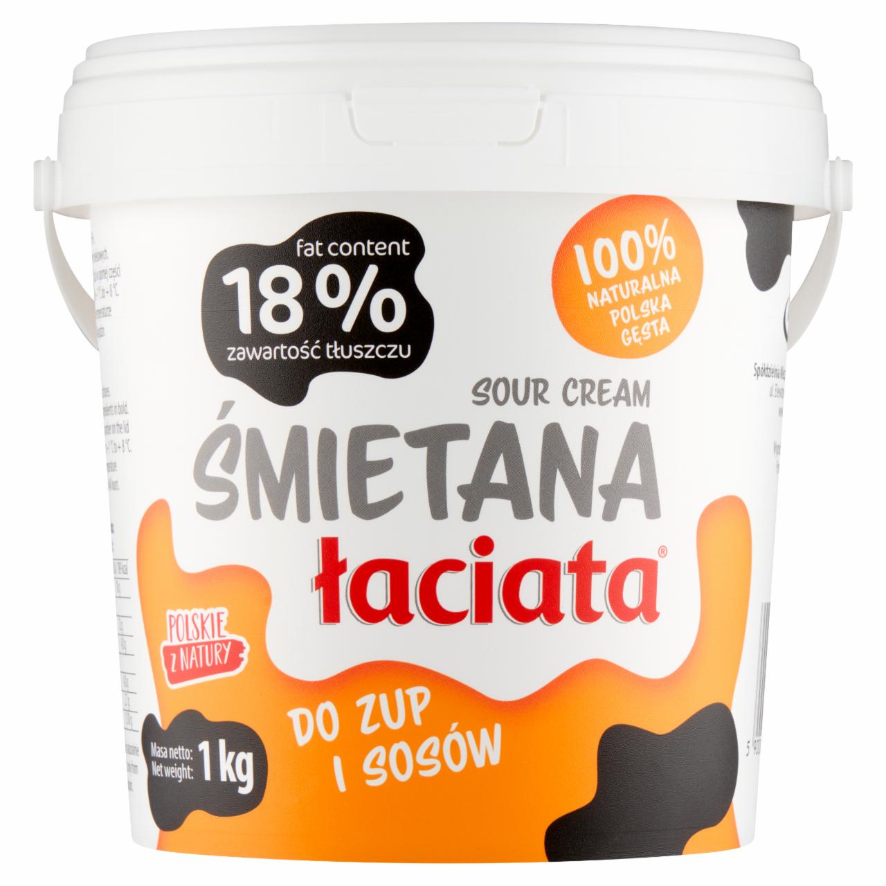 Zdjęcia - Łaciata Śmietana 18 % 1 kg