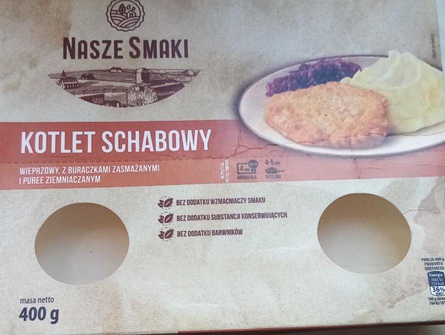 Zdjęcia - Kotlet schabowy z buraczkami zasmażanymi i puree Nasze smaki