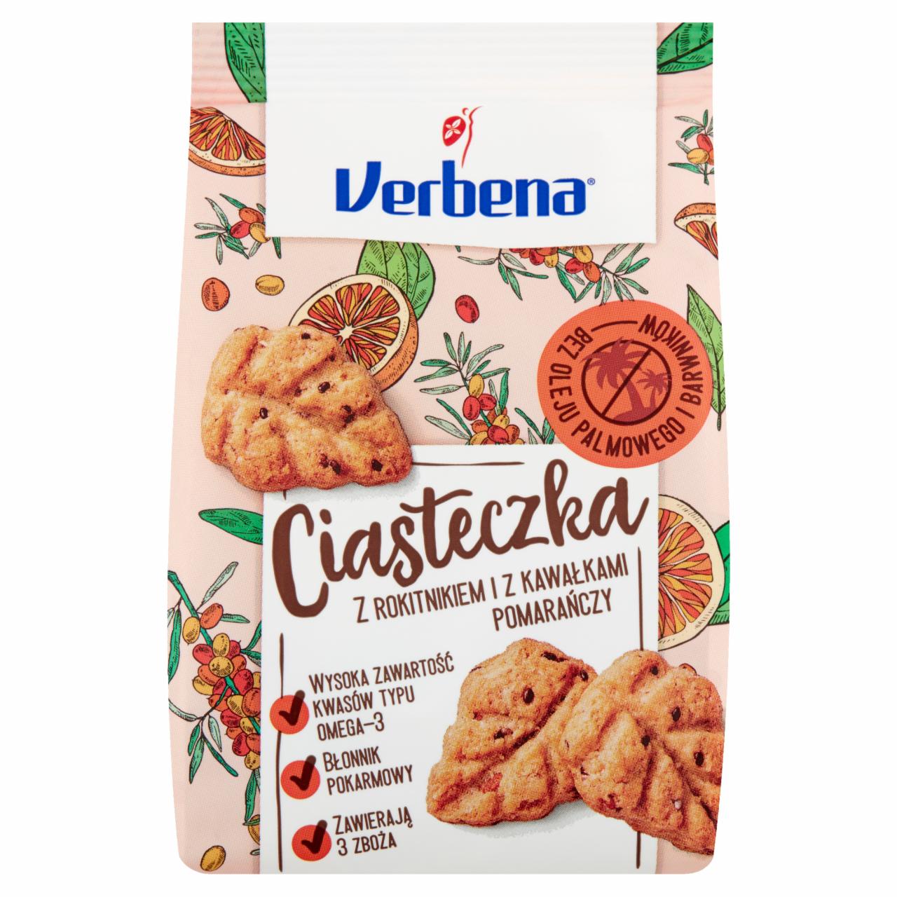 Zdjęcia - Verbena Ciasteczka z rokitnikiem i z kawałkami pomarańczy 90 g