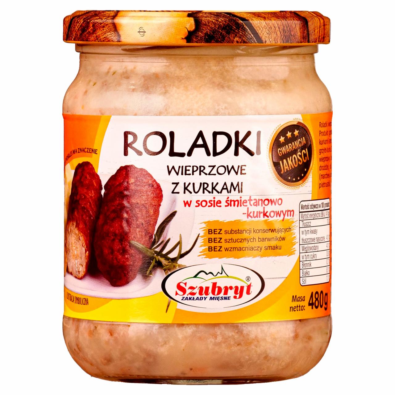 Zdjęcia - Szubryt Roladki wieprzowe z kurkami w sosie śmietanowo-kurkowym 480 g