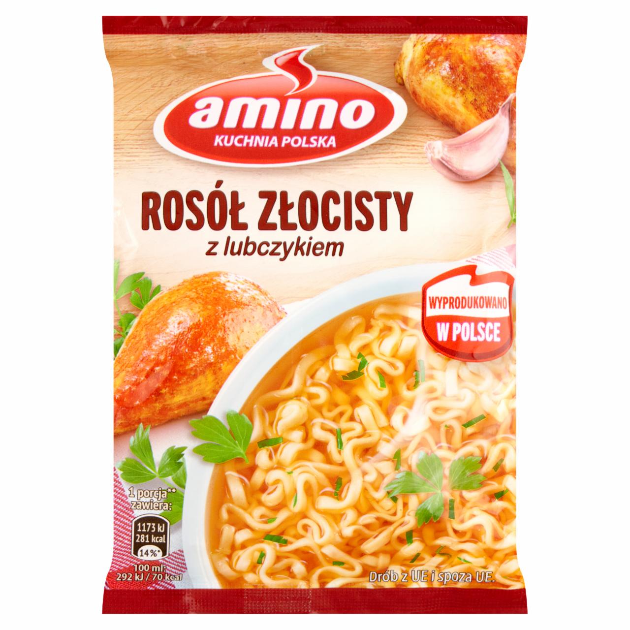 Zdjęcia - Amino Zupa błyskawiczna rosół złocisty z lubczykiem 57 g