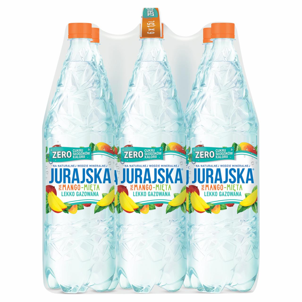 Zdjęcia - Jurajska Napój lekko gazowany smak mango-mięta 6 x 1,5 l