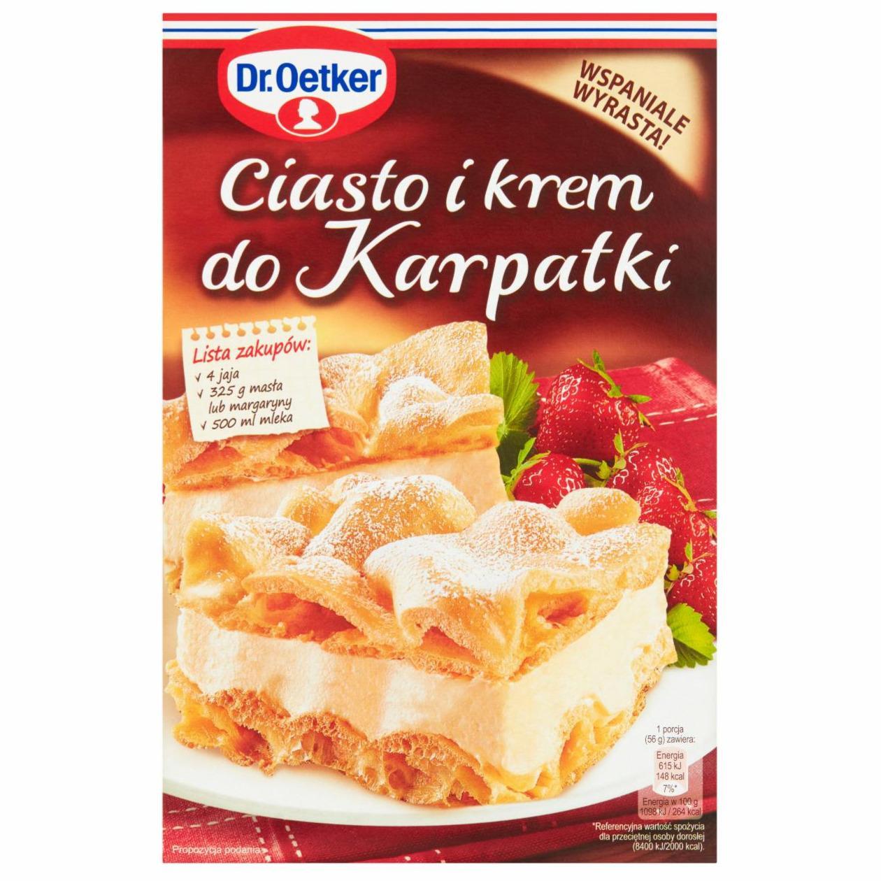 Zdjęcia - Ciasto i krem do karpatki Dr. Oetker