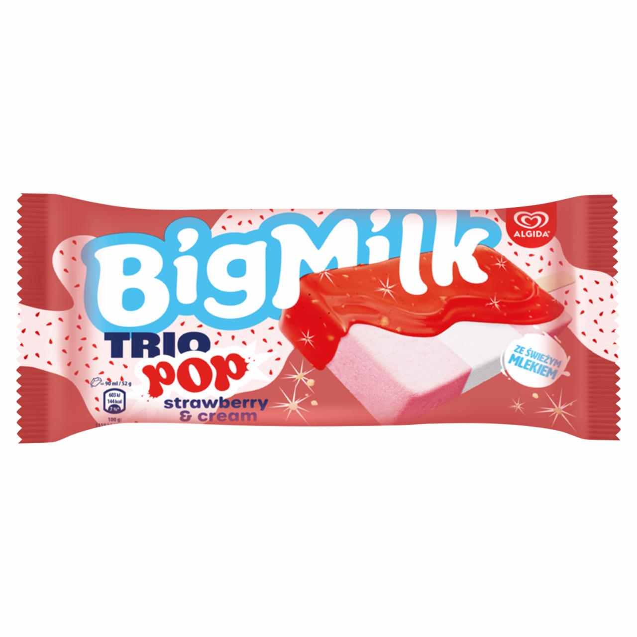 Zdjęcia - Big Milk Trio Pop Strawberry & Cream Lody 90 ml